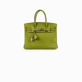 Hermes Birkin 30 togo ruthinium hardware Vert Anis - I Square stamp
