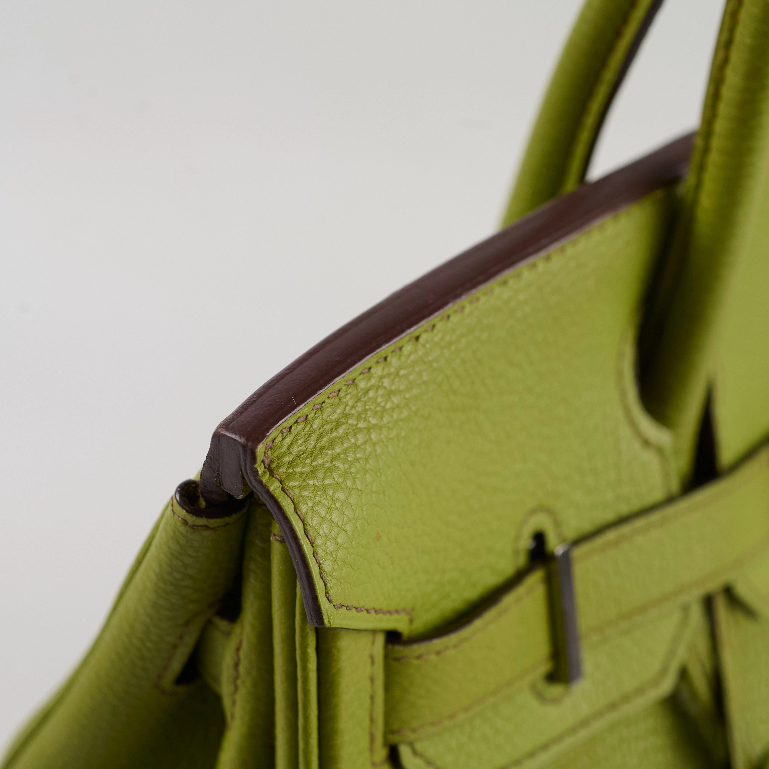Hermes Birkin 30 togo ruthinium hardware Vert Anis - I Square stamp