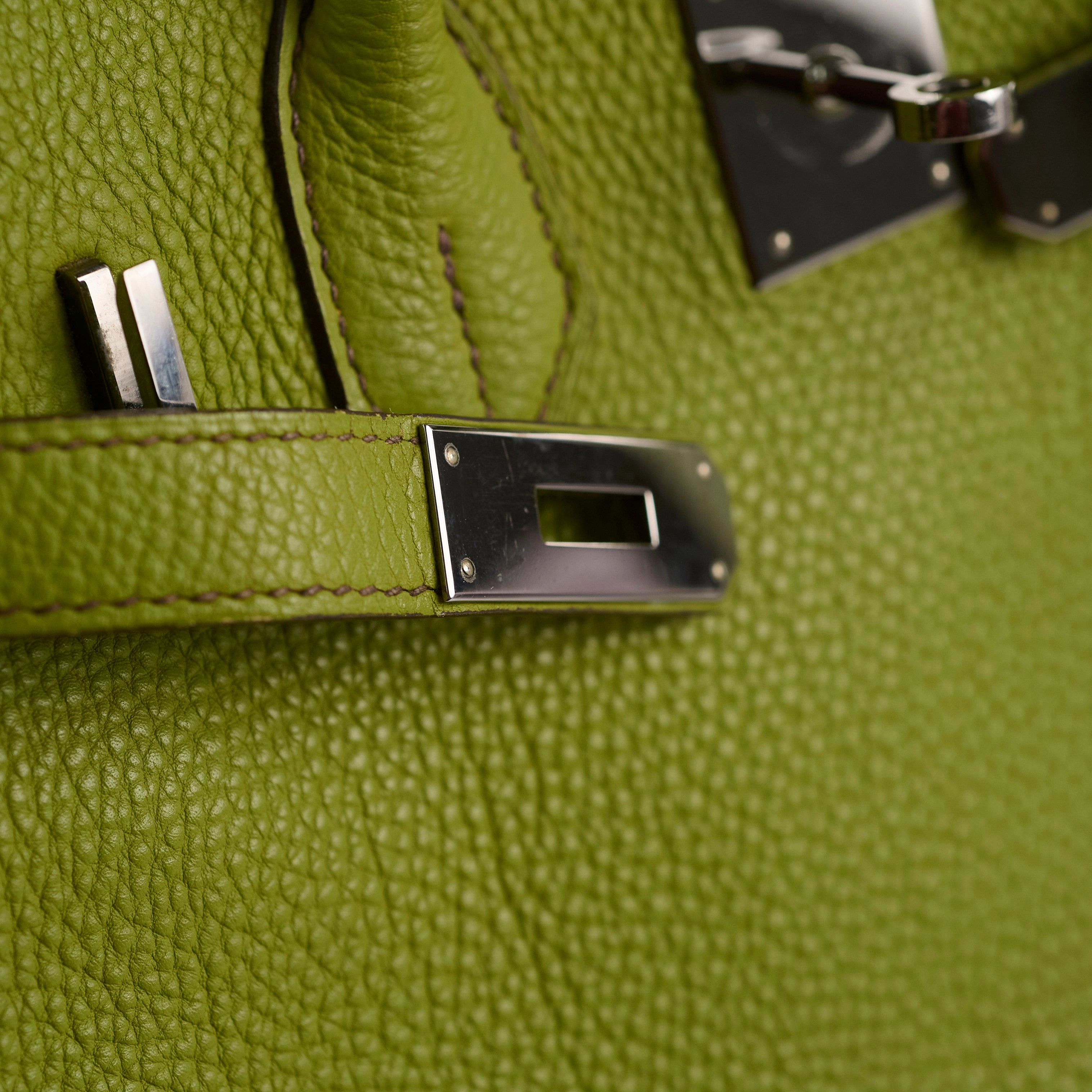 Hermes Birkin 30 togo ruthinium hardware Vert Anis - I Square stamp