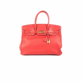 Hermes Birkin 35 Clemence Red - T Stamp