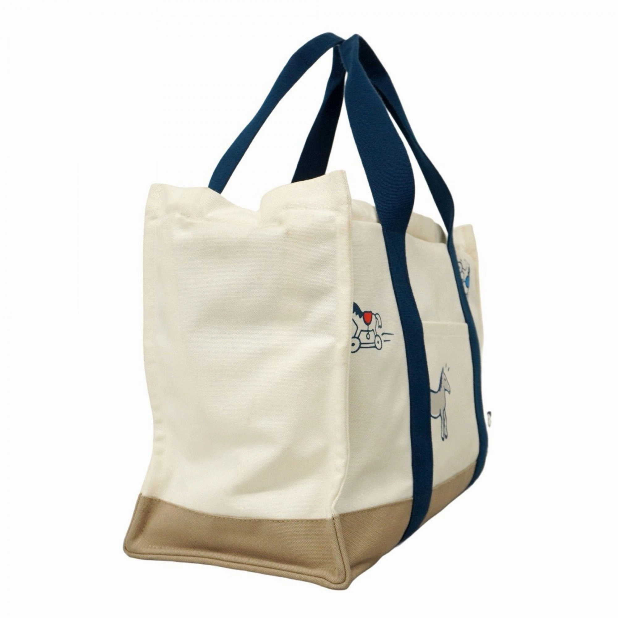 Hermes blue Canvas Tote Bag (Pre-Owned)