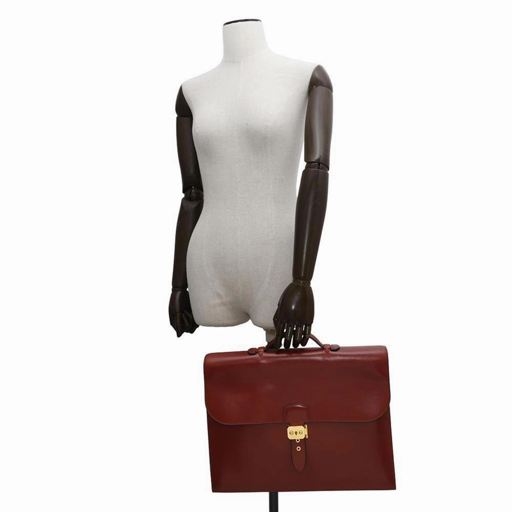 Hermes Box Calf Leather Handbag (Pre-Owned)