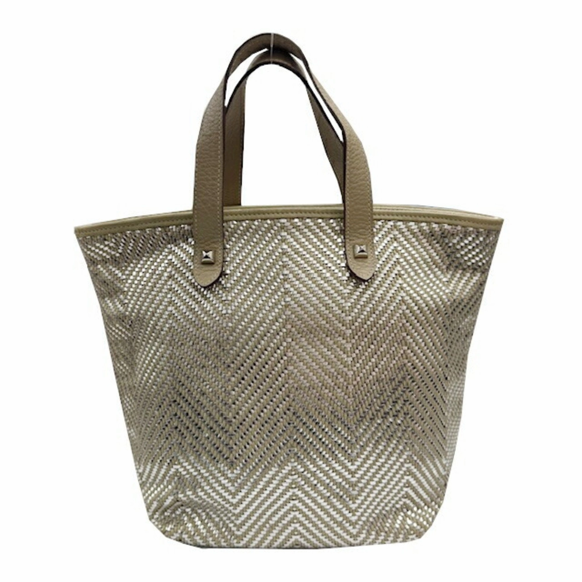 Hermes Canvas Leather Tote Bag (Pre-Owned)