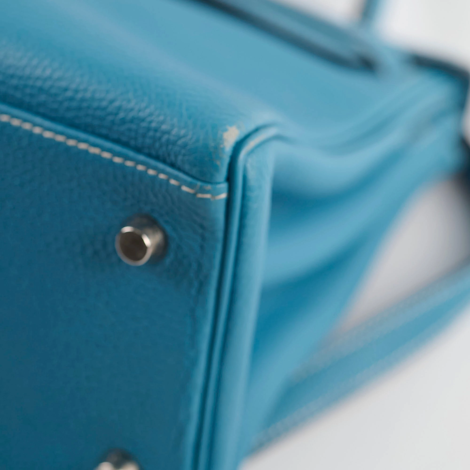 Hermes Kelly 28 Togo Leather Blue Jeans - G square (2003)