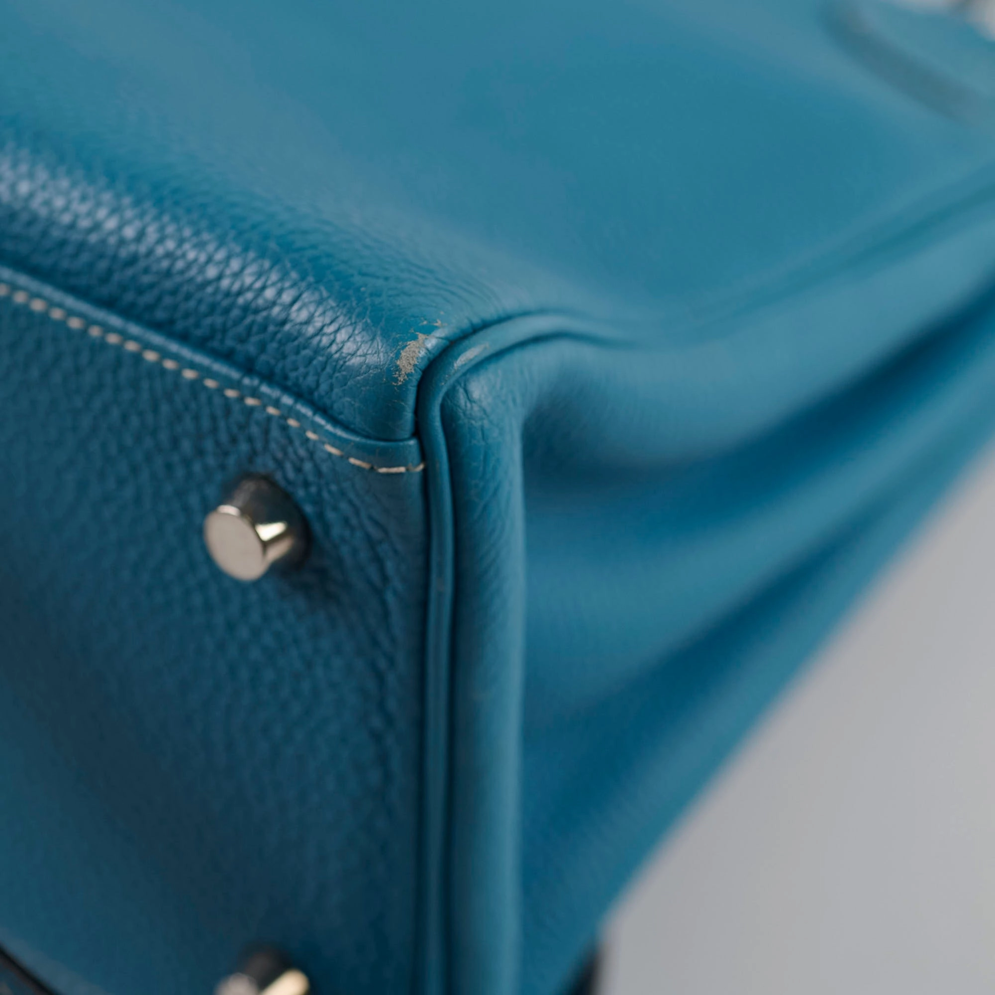 Hermes Kelly 28 Togo Leather Blue Jeans - G square (2003)