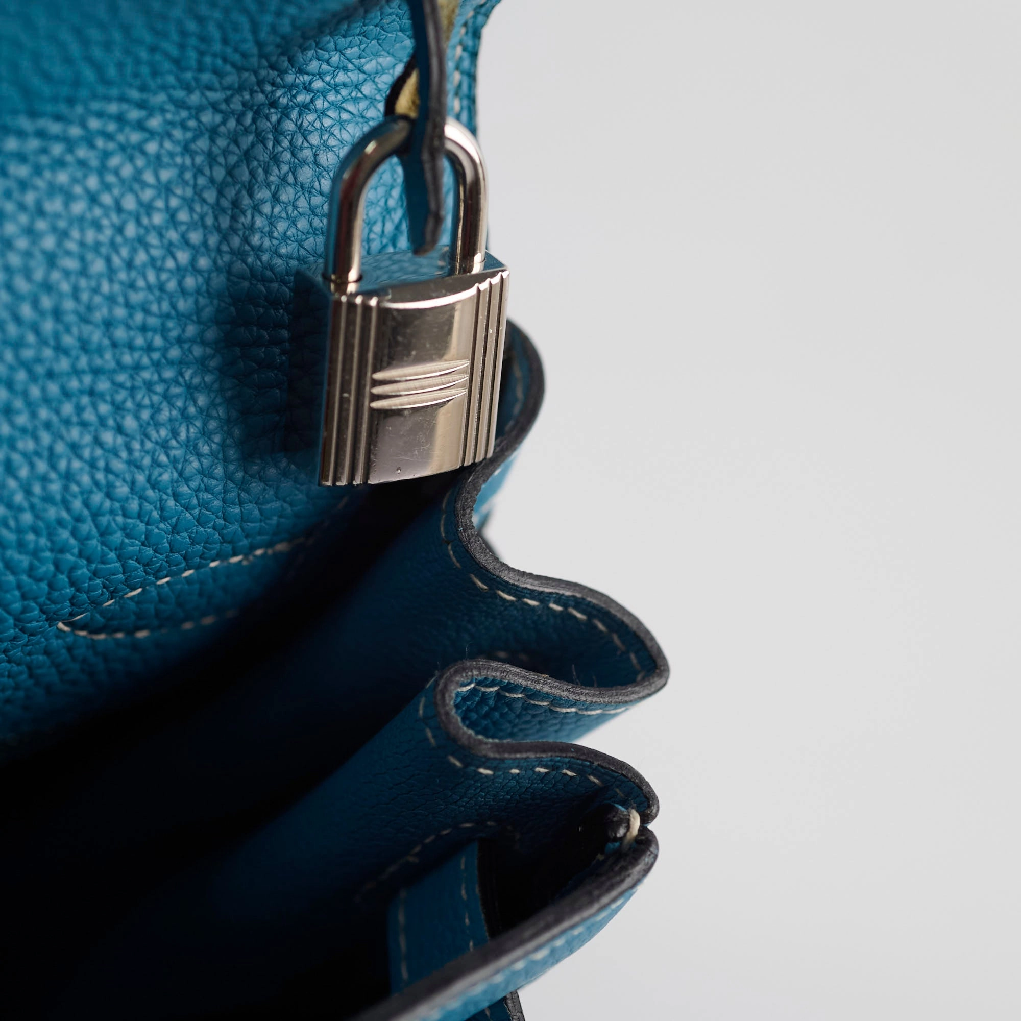 Hermes Kelly 28 Togo Leather Blue Jeans - G square (2003)