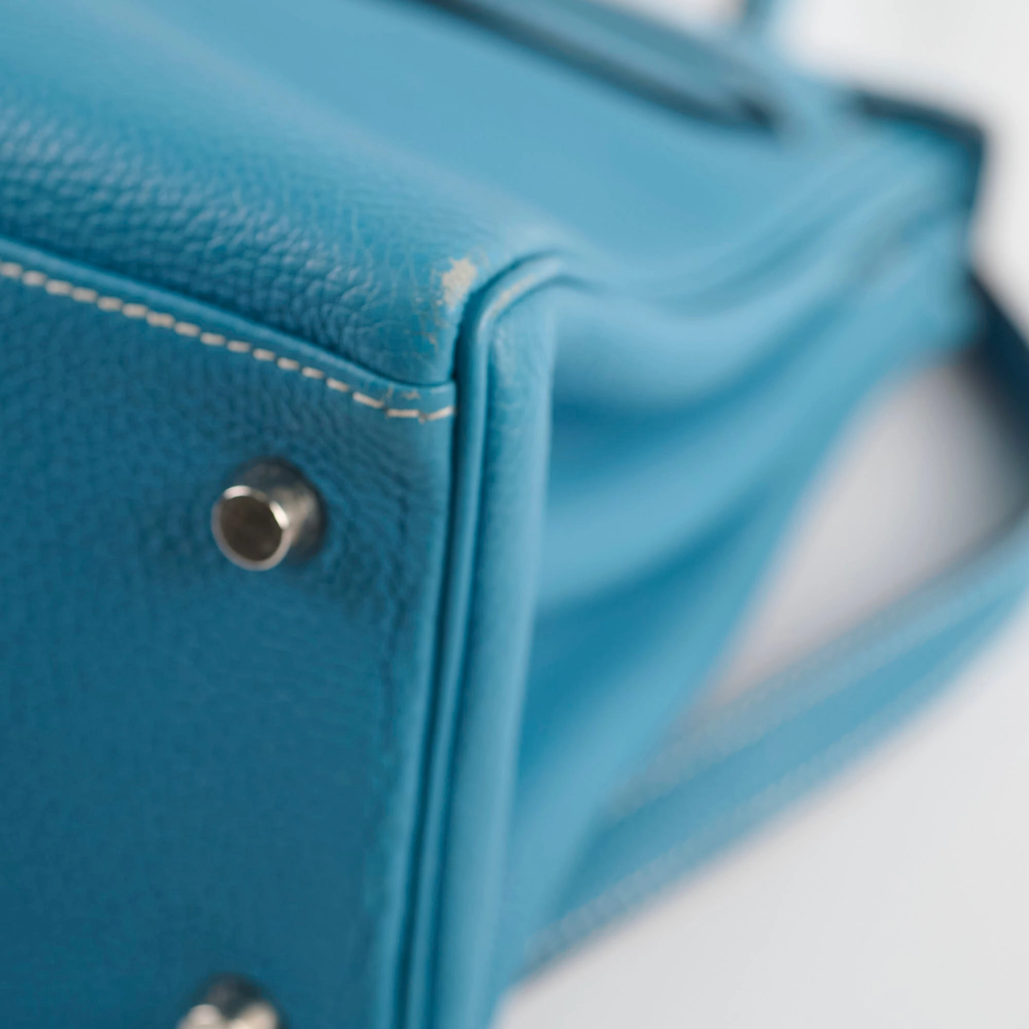 Hermes Kelly 28 Togo Leather Blue Jeans - G square (2003)