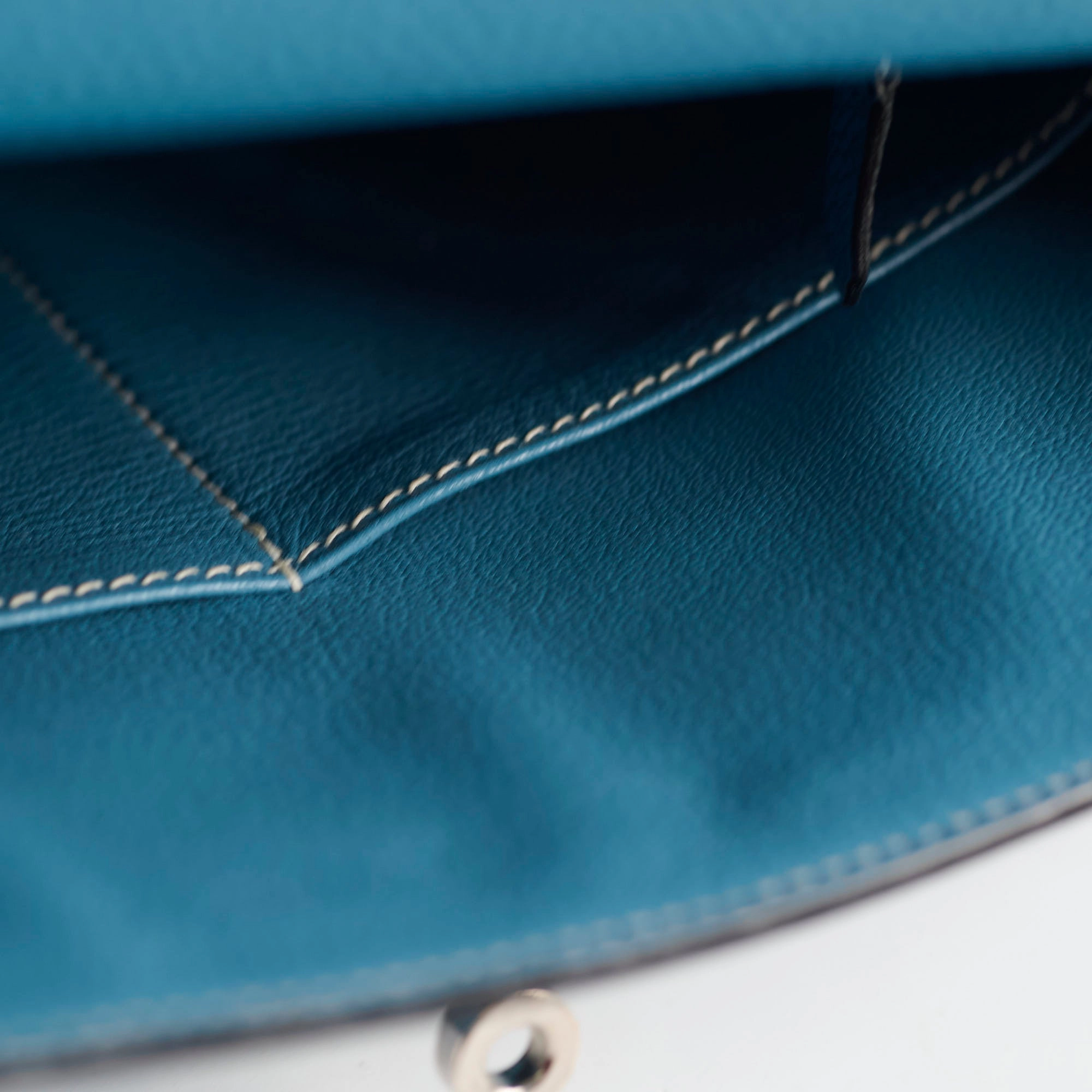 Hermes Kelly 28 Togo Leather Blue Jeans - G square (2003)