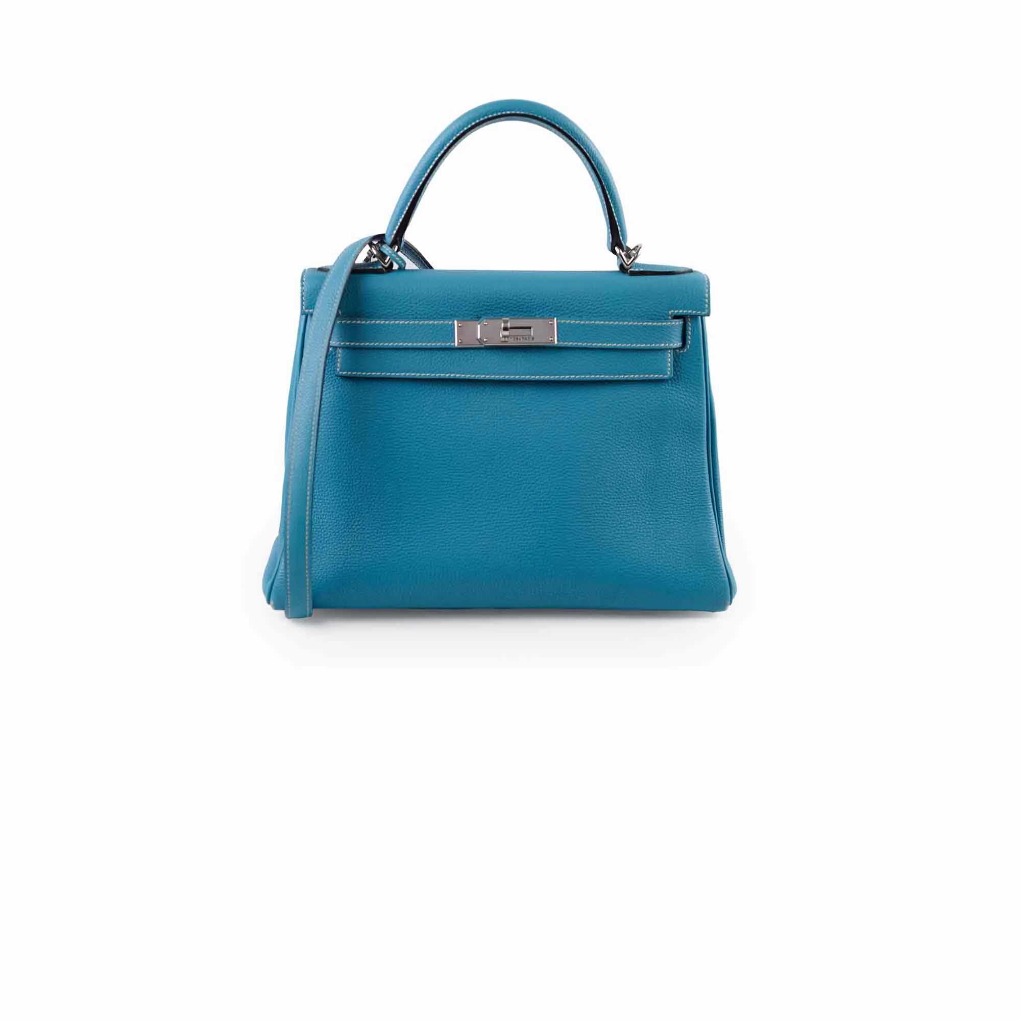 Hermes Kelly 28 Togo Leather Blue Jeans - G square (2003)