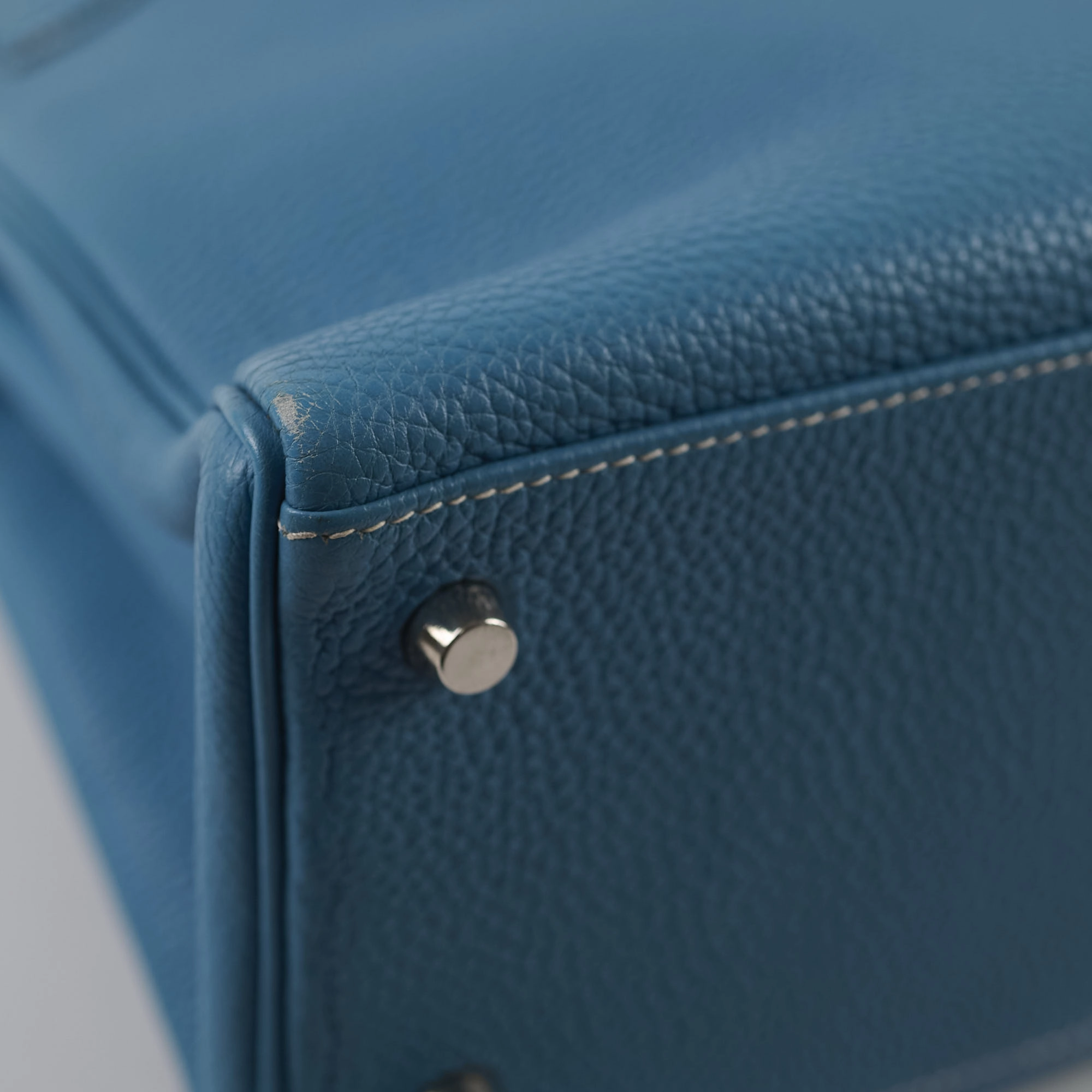 Hermes Kelly 28 Togo Leather Blue Jeans - G square (2003)