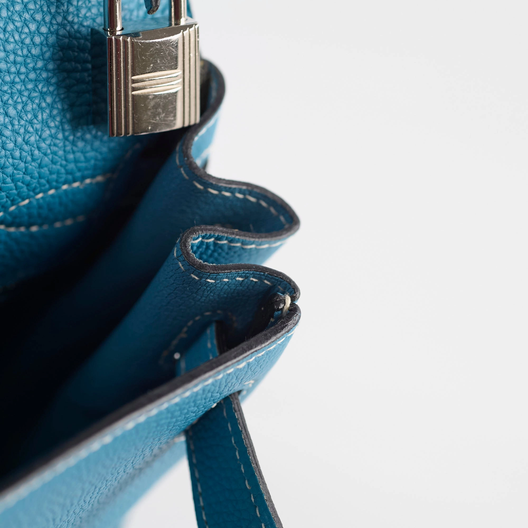 Hermes Kelly 28 Togo Leather Blue Jeans - G square (2003)