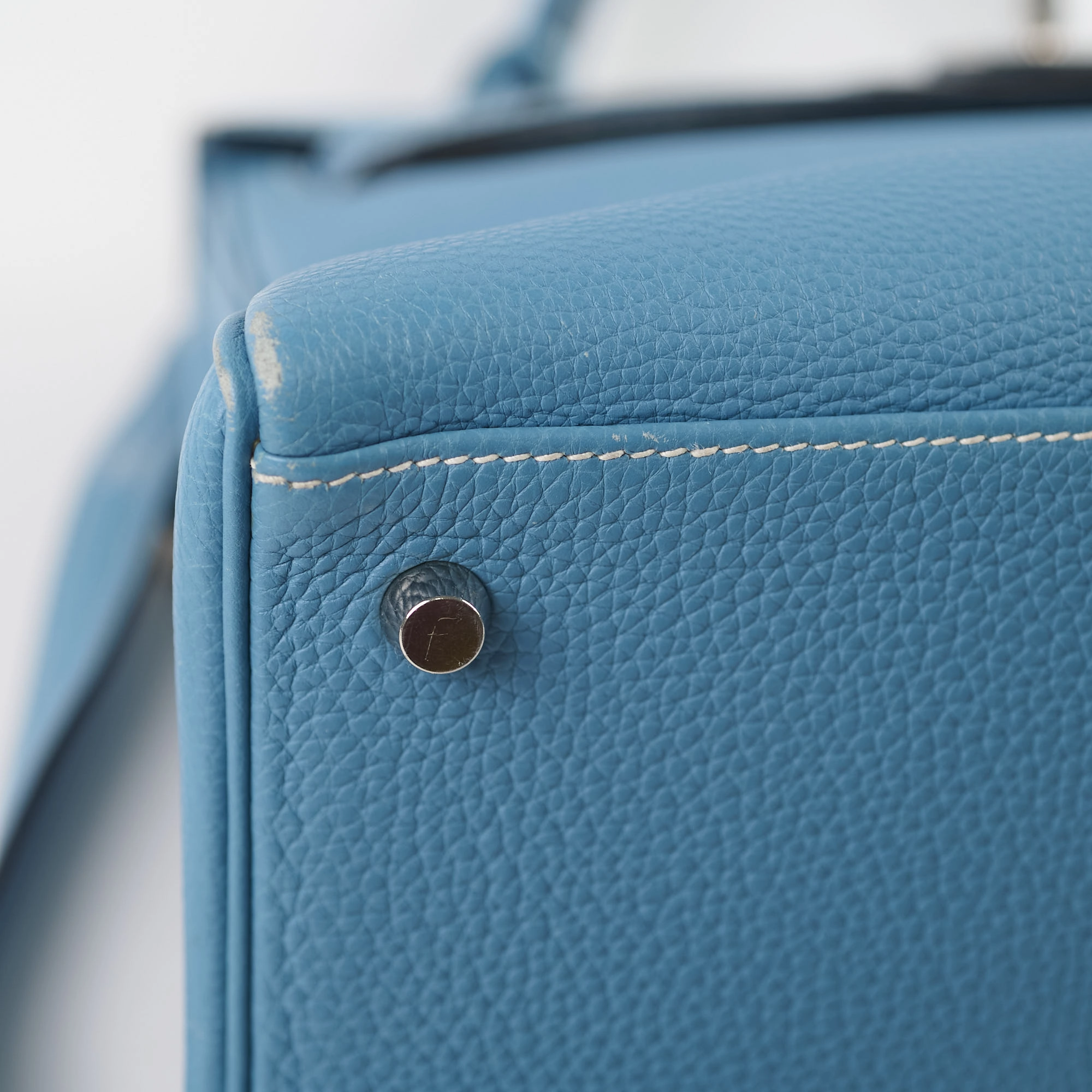 Hermes Kelly 28 Togo Leather Blue Jeans - G square (2003)