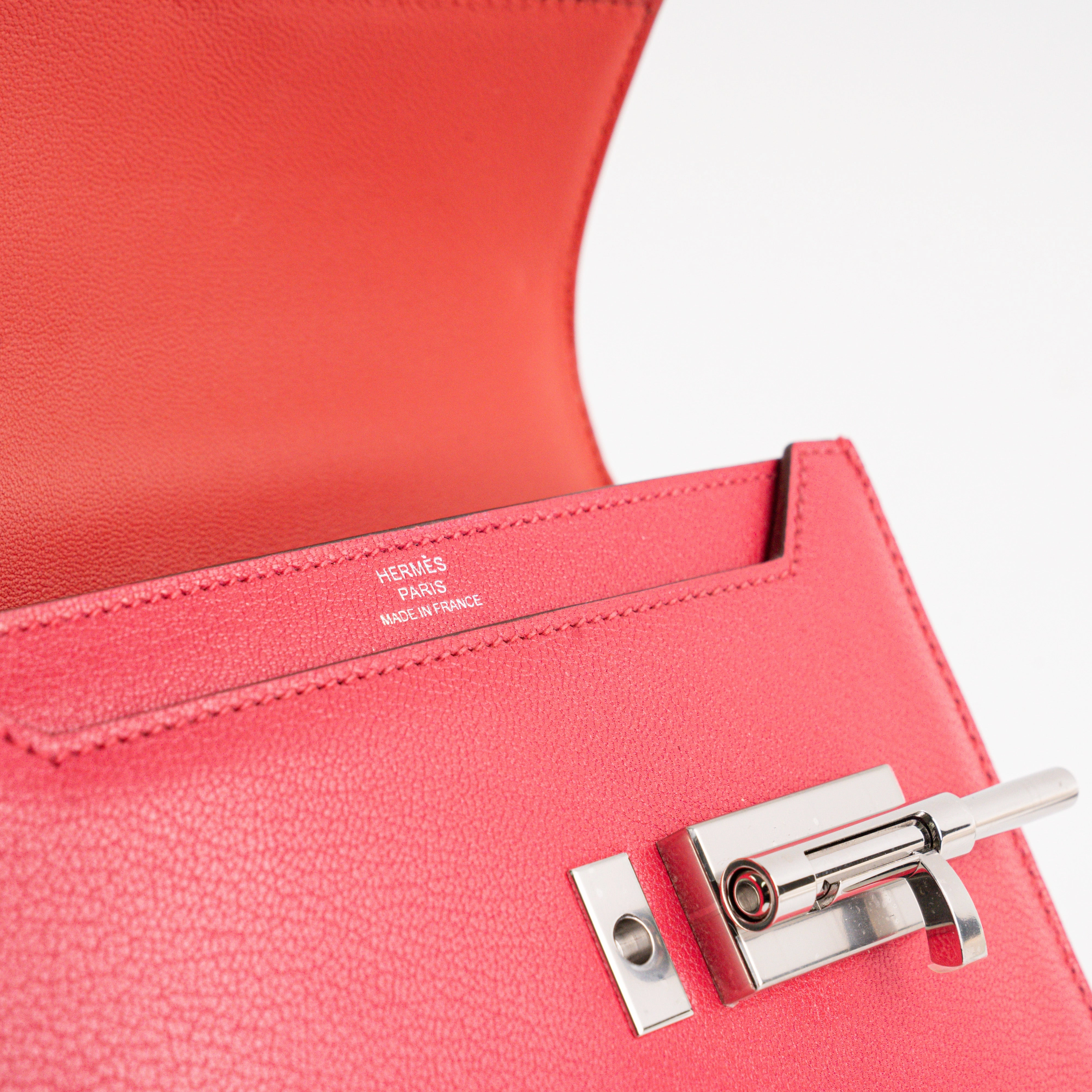 Hermes Mini Verrou Chainr Bag Red/Rose Mexico Y Stamp