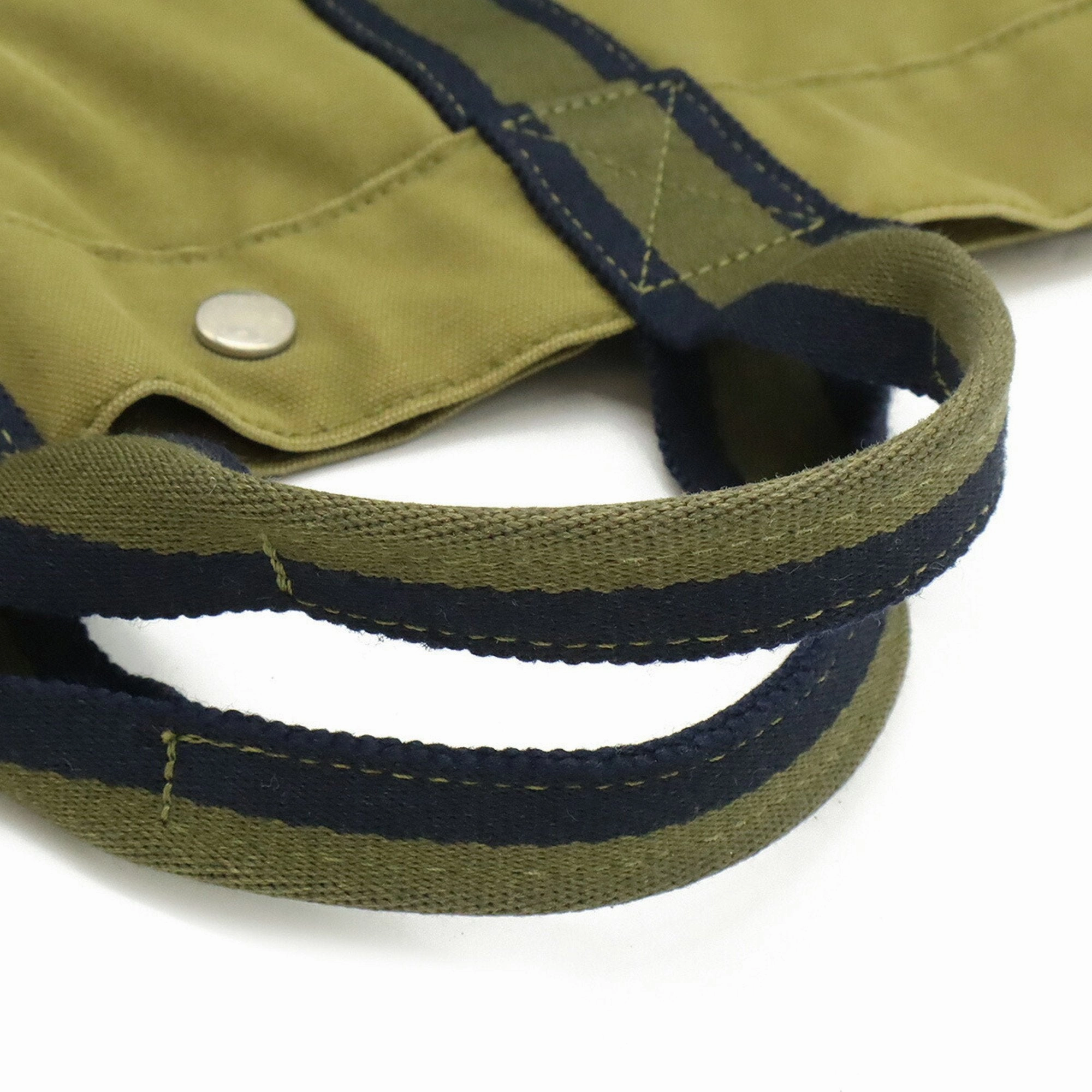 Hermes  Navy Canvas Handbag Tote Bag (Pre-Owned)