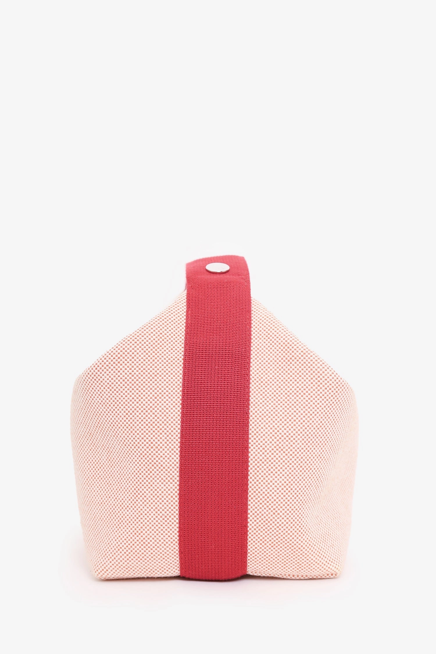 Hermes Red/Beige Canvas Large Bride-A-Brac Pouch