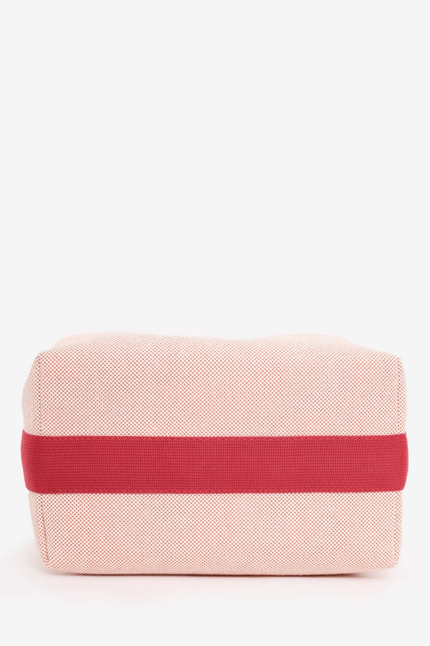 Hermes Red/Beige Canvas Large Bride-A-Brac Pouch