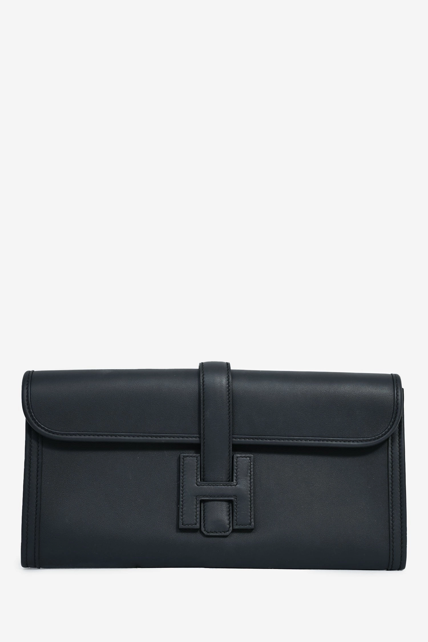 Herms 2016 Black Swift Leather Jige 29 Clutch