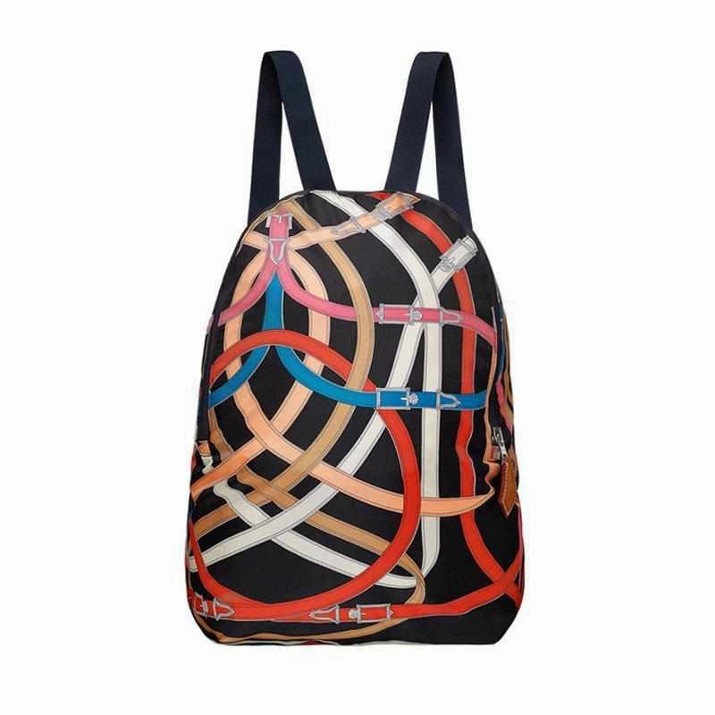 Herms Airsilk Backpack Cavalcadour Black Technical Silk