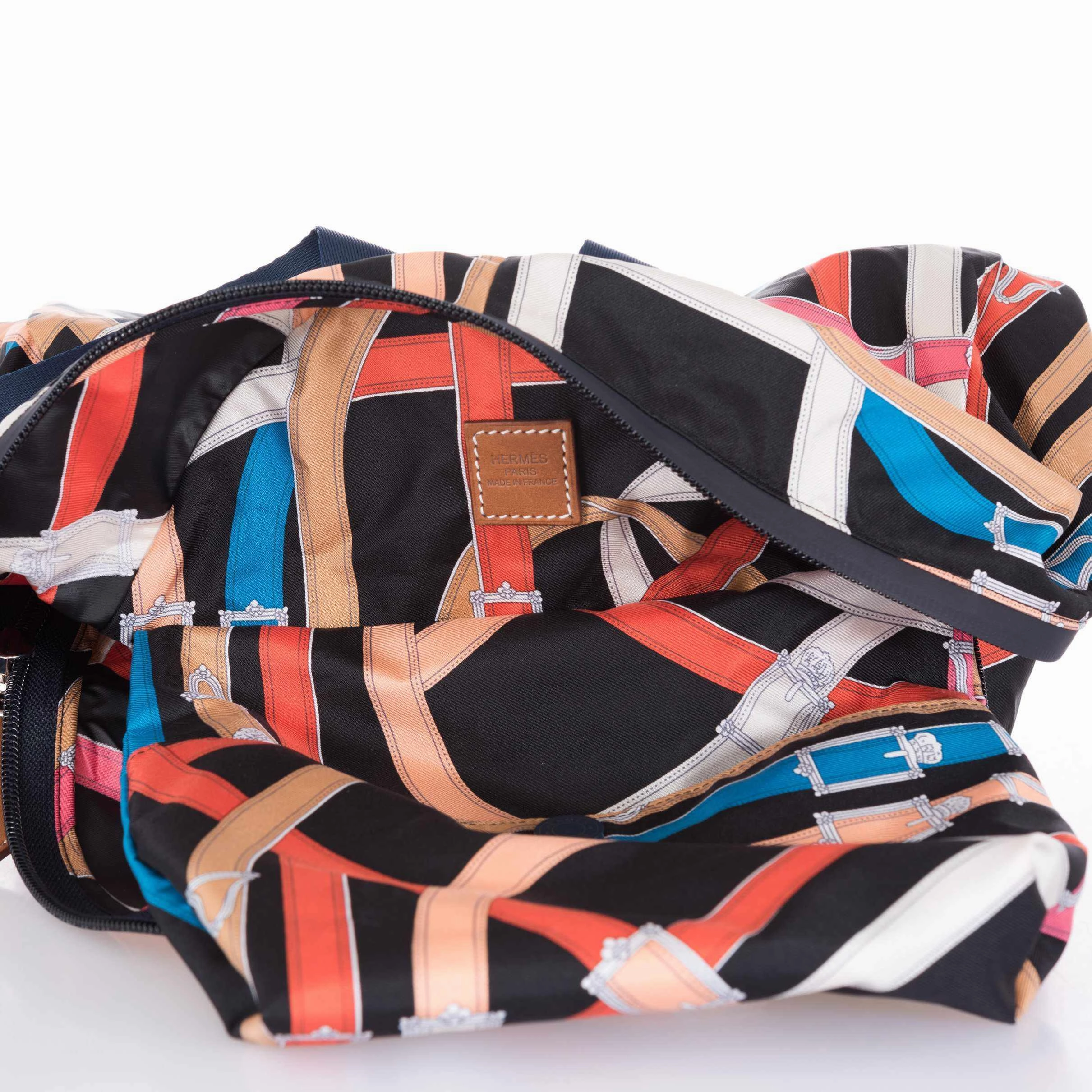 Herms Airsilk Backpack Cavalcadour Black Technical Silk