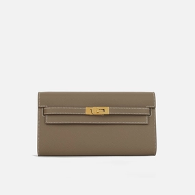 Herms Herms - Kelly To Go Wallet - Etoupe Epsom GHW - 2025 - Brand New