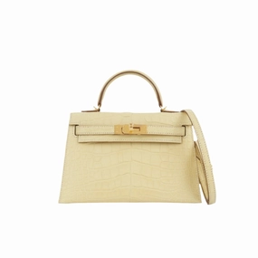 Herms Mini Kelly - Vanille Mate (NWT)