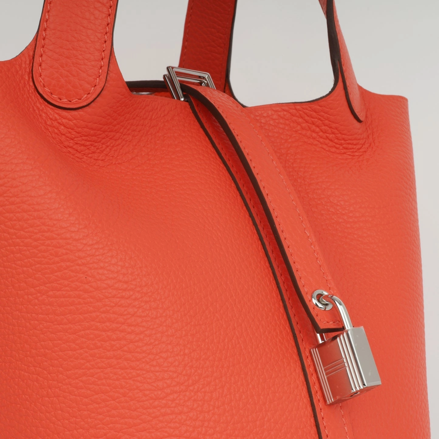 Herms Picotin 18 Orange Field Clemence PHW (NWT)