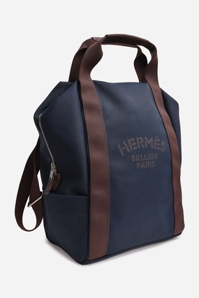 Herms Selleir 2023 Navy Canvas Groom School Backpack