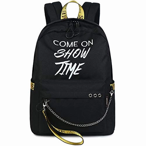 Hey Yoo HY670 Luminous Casual Laptop School Backpack School Bag Travel Backpack for Girls (Black with Yellow)