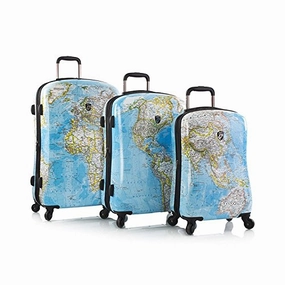 Heys America Journey 2G Maps 3pc Hardside Fashion Spinner Set (Multicolor)