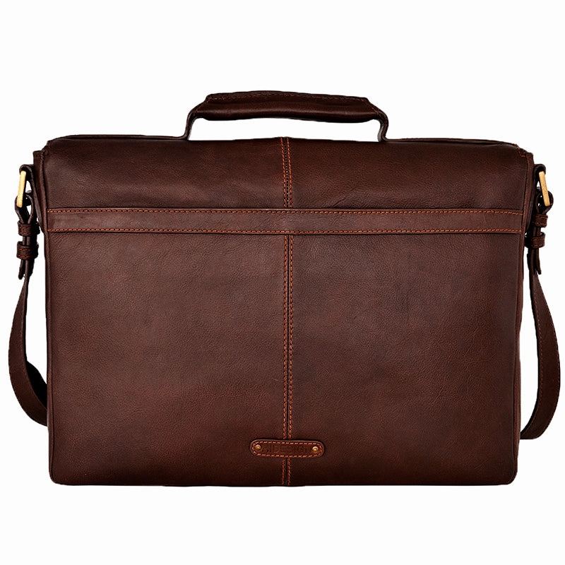 Hidesign Charles Leather 15" Laptop Compatible Briefcase Work Bag Brown