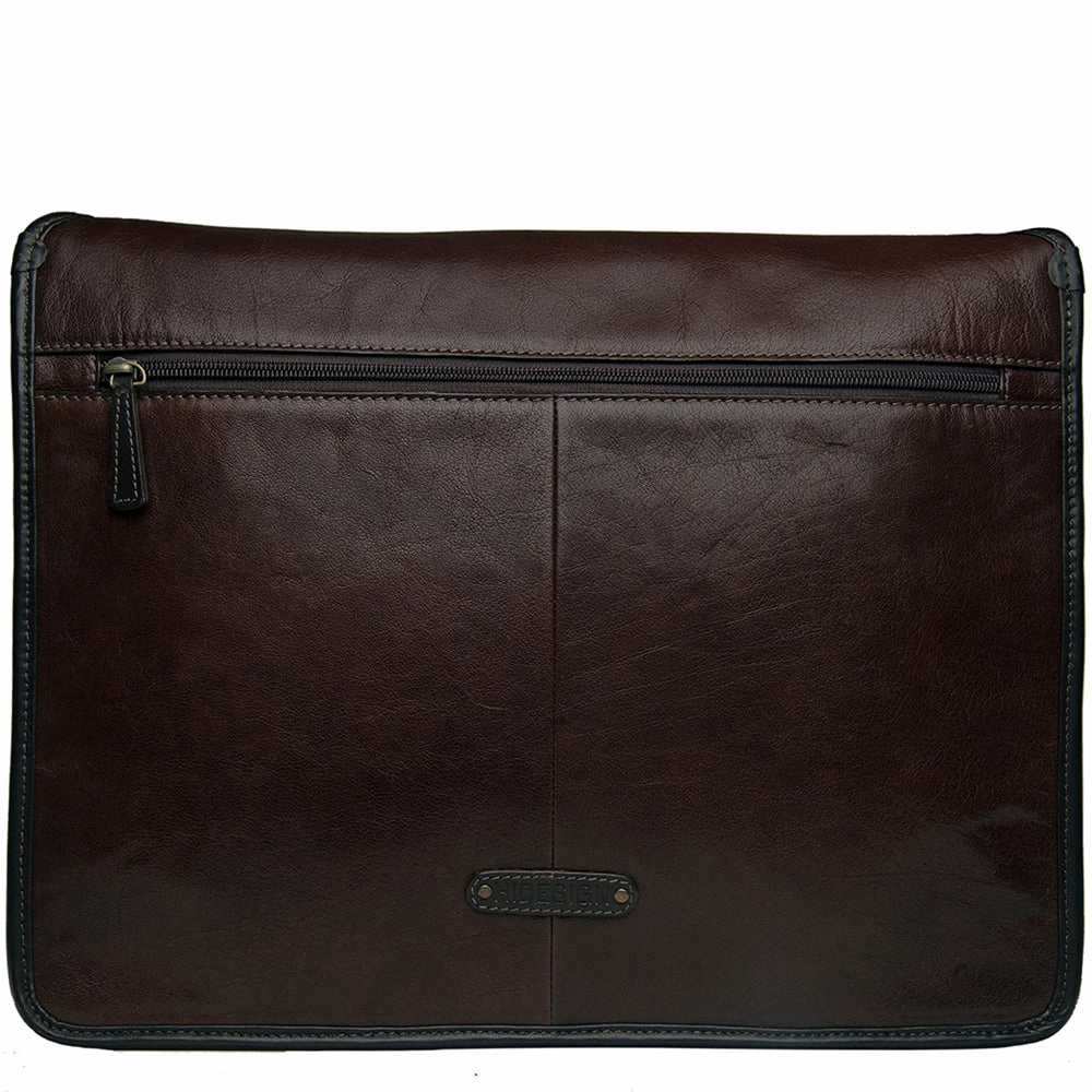 Hidesign Harrison Buffalo Leather Laptop Messenger Briefcase Brown