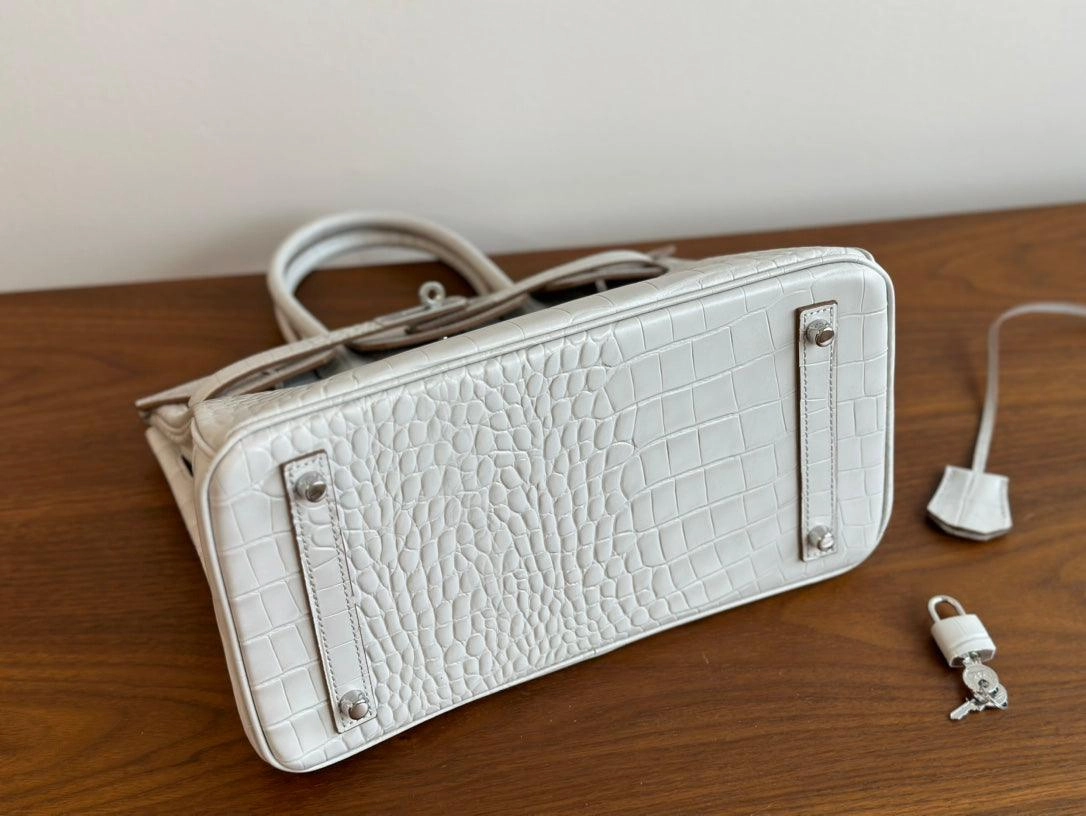 High-end Luxury Classic Togo Leather Bag with Silver-Tone Hardware and Crocodile Pattern  A Must-Have Designer Bag, Perfect Gift for Her