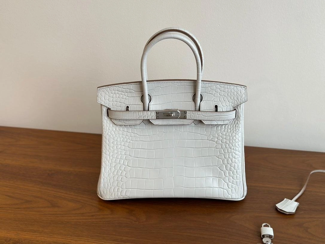 High-end Luxury Classic Togo Leather Bag with Silver-Tone Hardware and Crocodile Pattern  A Must-Have Designer Bag, Perfect Gift for Her
