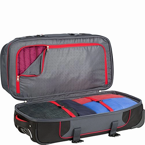 High Sierra Cermak 26" Wheeled Drop-Bottom Duffel (Mercury/Black/Crimson)