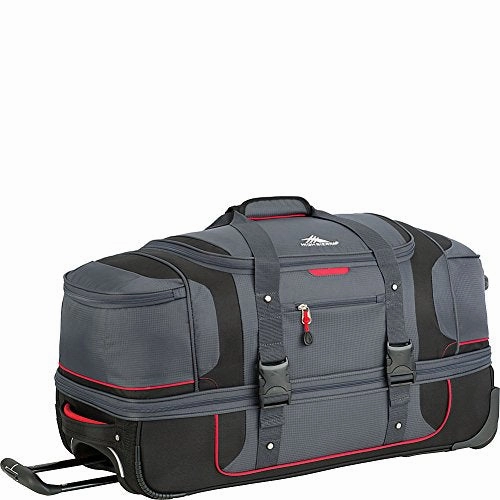 High Sierra Cermak 26" Wheeled Drop-Bottom Duffel (Mercury/Black/Crimson)
