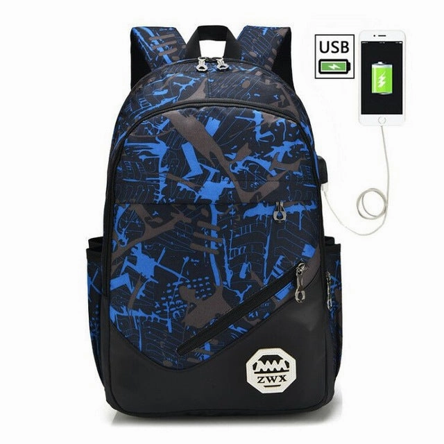 HLDAFA 3Pcs set USB Male Backpacks Large Backpack for Men Shoulder Bag Student Travel Bag School Bags for Young People Schooltas