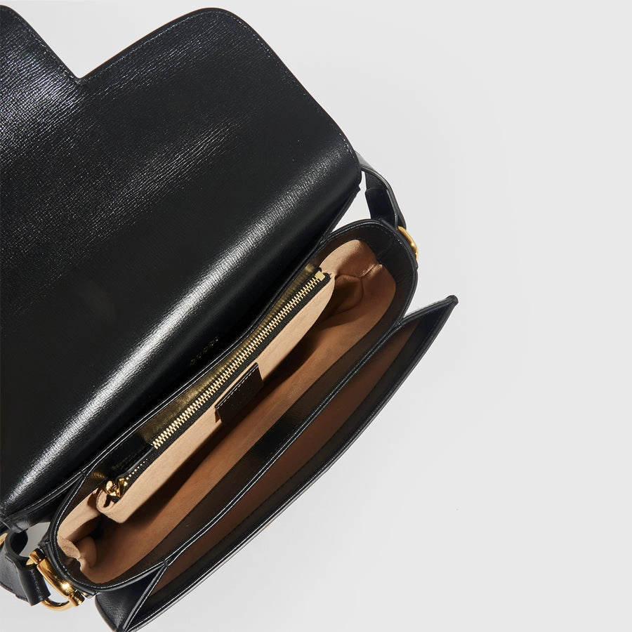 Horsebit 1955 Leather Shoulder Bag in Black
