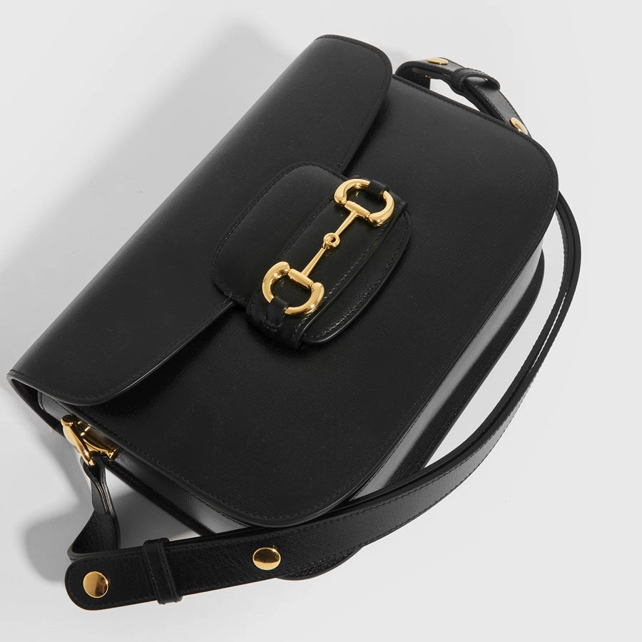 Horsebit 1955 Leather Shoulder Bag in Black