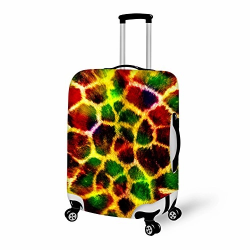 Hugs Idea Giraffe Pattern Stylish Durable Dustproof Travel Luggage Productive Cover With Zipper For