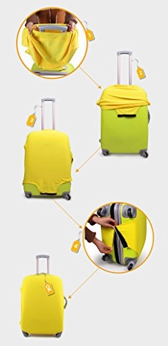 Hugs Idea Giraffe Pattern Stylish Durable Dustproof Travel Luggage Productive Cover With Zipper For