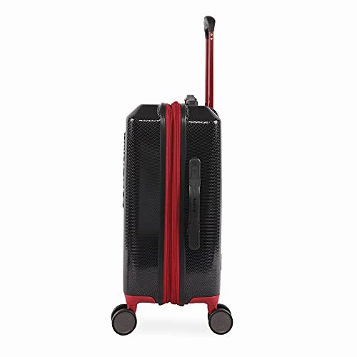 Hurley Swiper Hardside Spinner Carry On Luggage 21", Black/Red