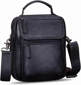 IVTG Genuine Leather Messenger Bag for Men Sling Purse Crossbody Shoulder Bags Satchel for Work Business Handbags