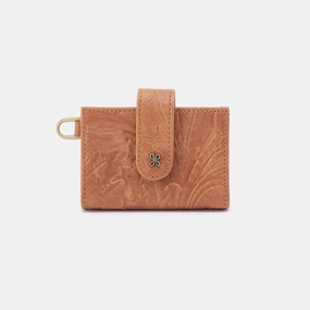 Jean Accordian Card Case In Tooled Embossed Leather - Saddle Tooled Emboss