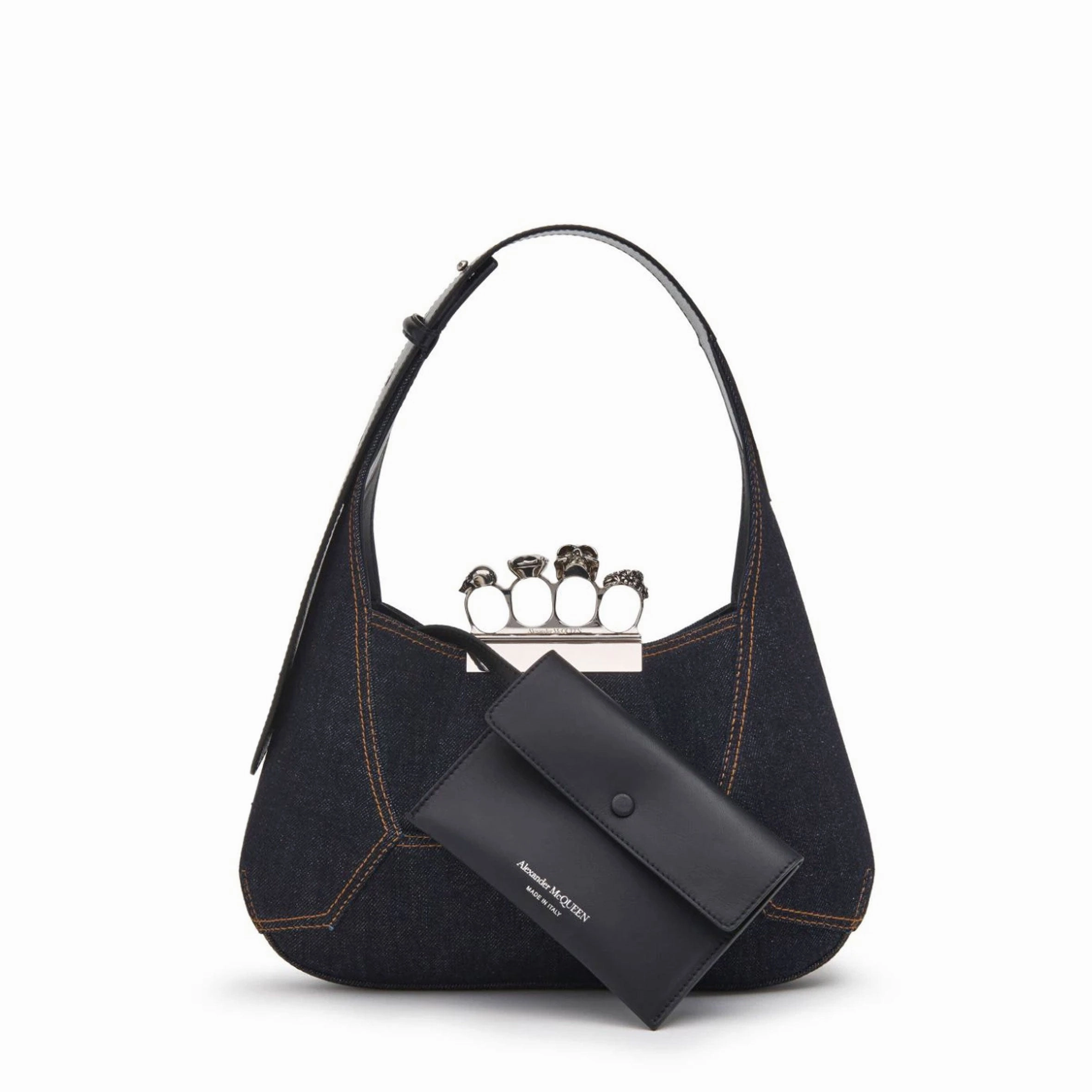 Jewelled Hobo Bag, Denim