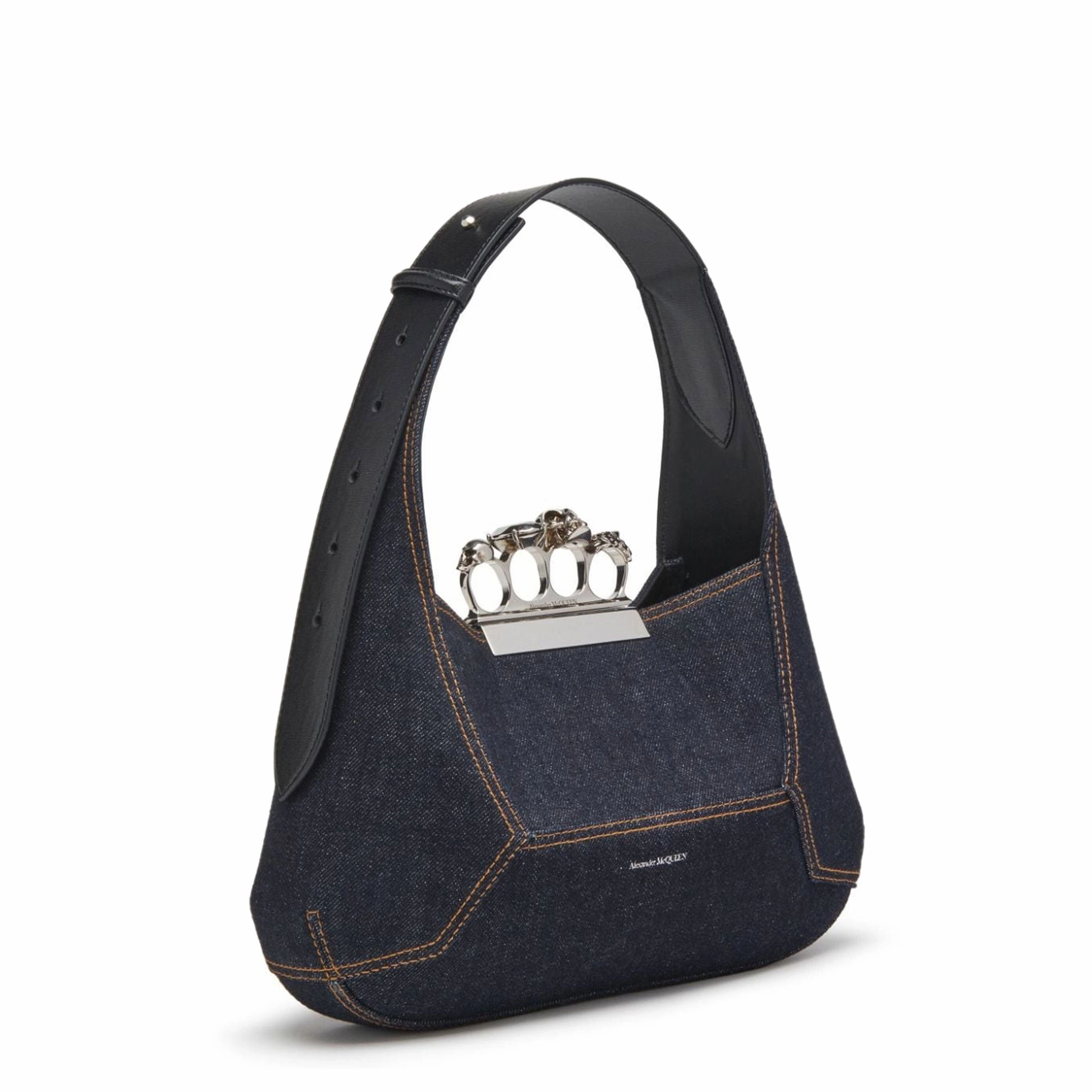 Jewelled Hobo Bag, Denim