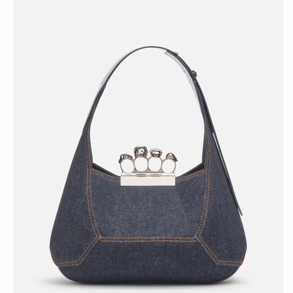 Jewelled Hobo Bag, Denim