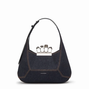 Jewelled Hobo Bag, Denim