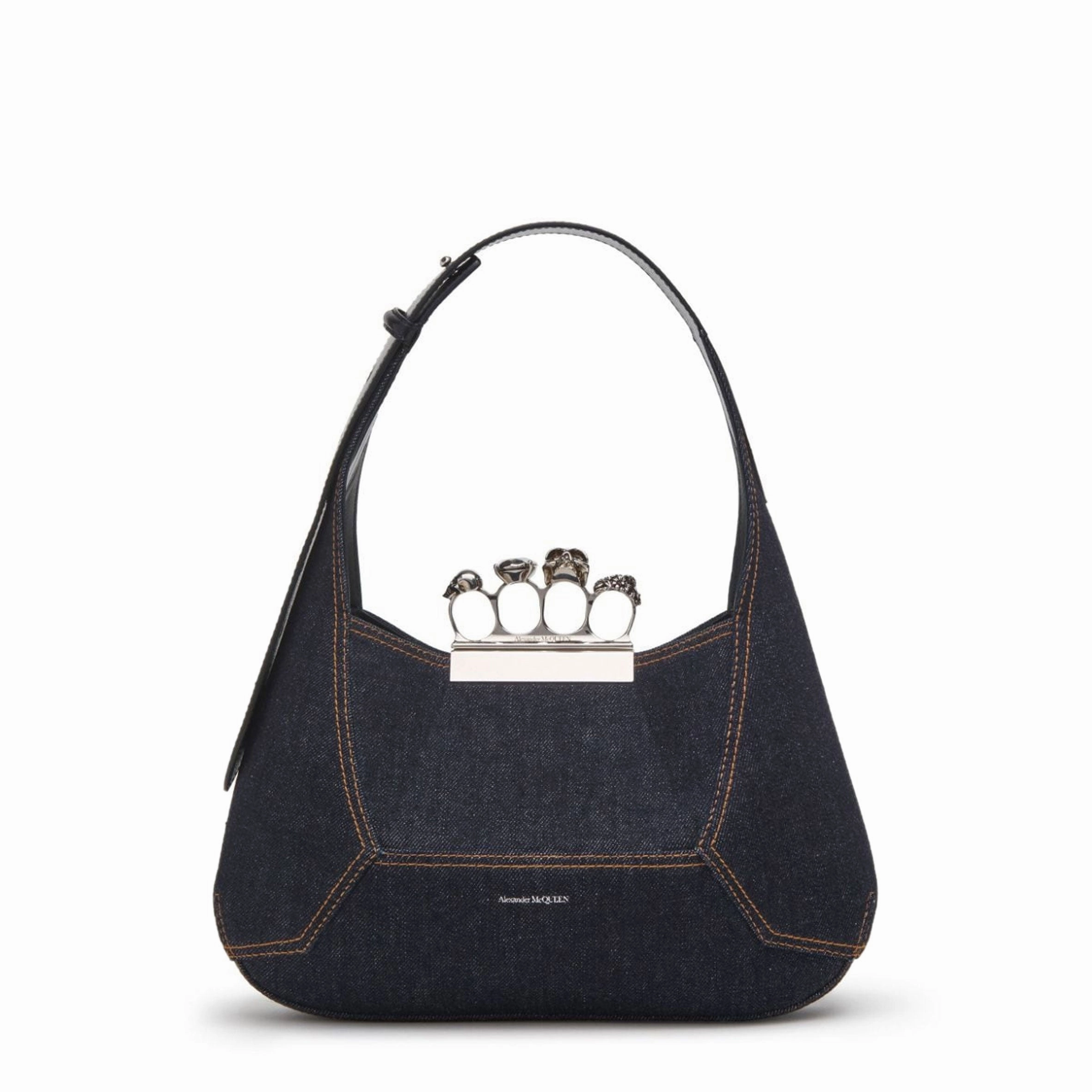 Jewelled Hobo Bag, Denim
