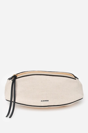 Jil Sander Cream/Black Canvas/Leather Belt Bag (As Is)