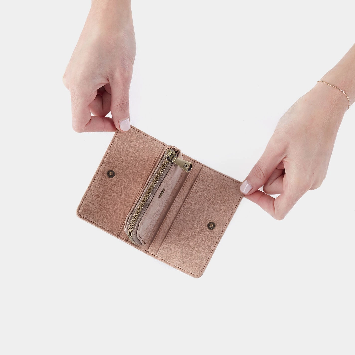 Jill Card Case In Buffed Leather - Hazel